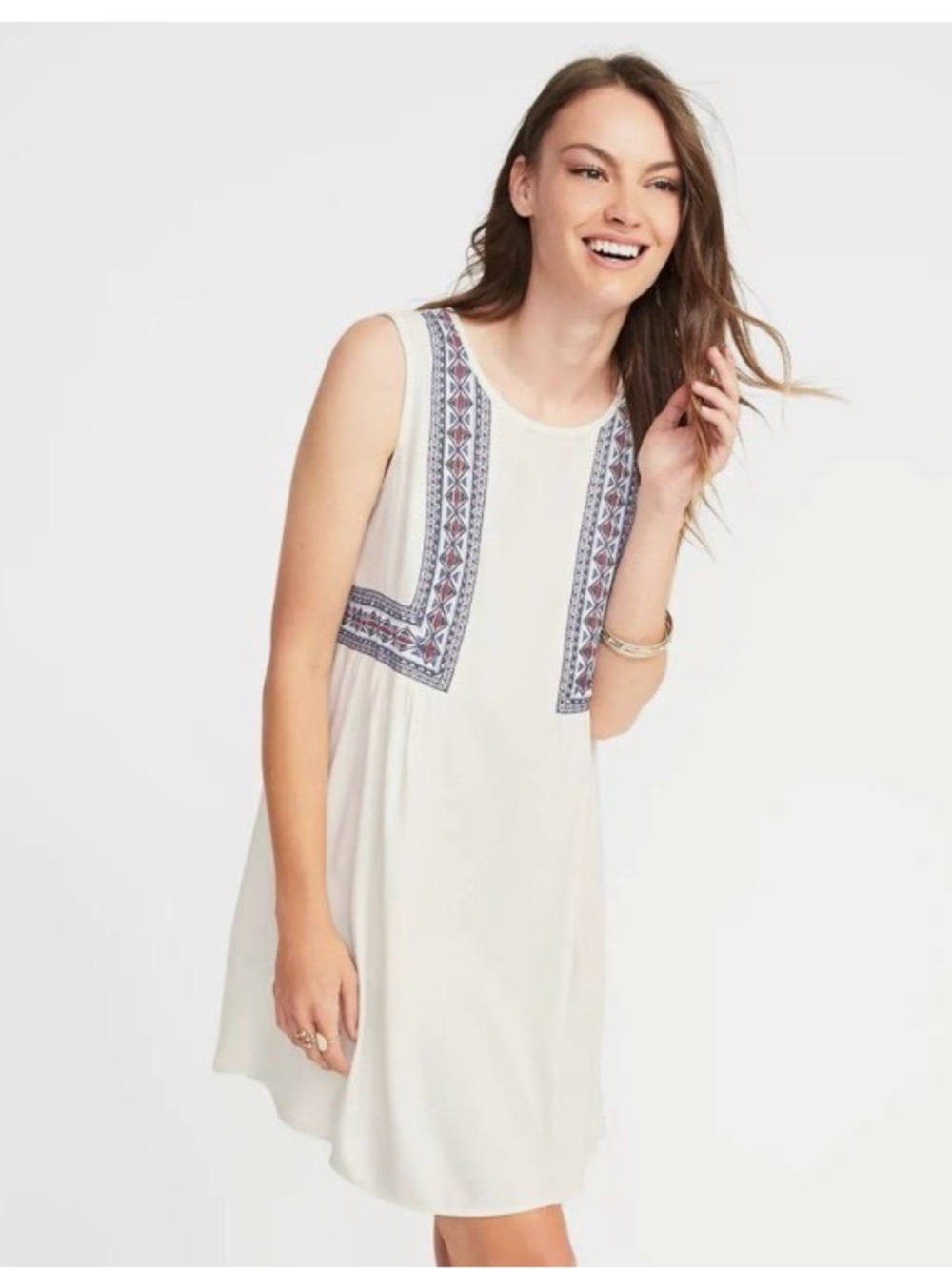 Old Navy Embroidered Sleeveless Swing Dress Size XL